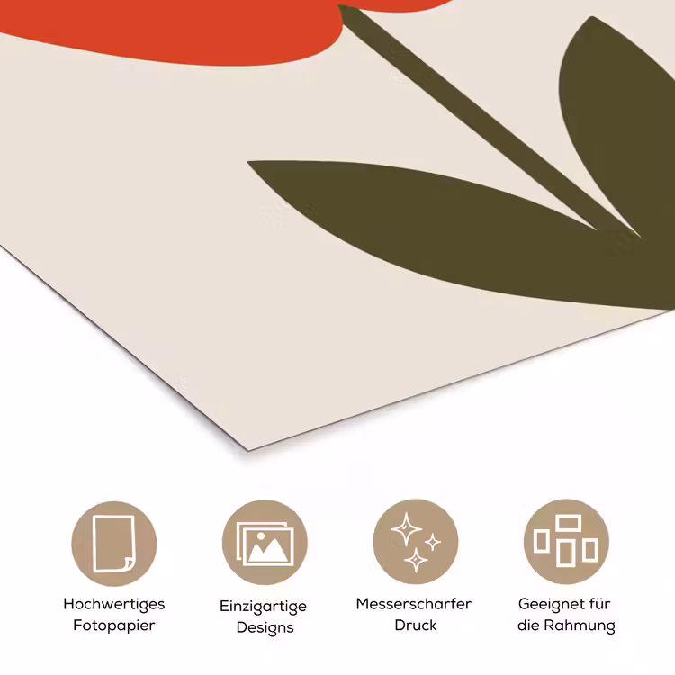 Klaproos - Bloem - Rood - Valentijn poster papier klein -tcloseup_DE