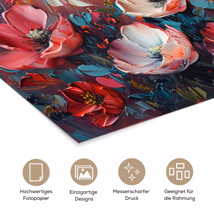 Klaprozen - Roze - Bloemen - Botanisch - Kunst poster papier klein -tcloseup_DE