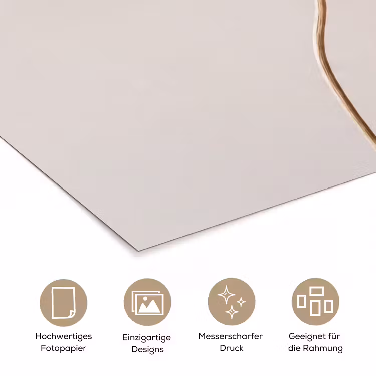 Papaverbollen - Droogbloemen - Minimalistisch - Beige - Rustig poster papier klein -tcloseup_DE