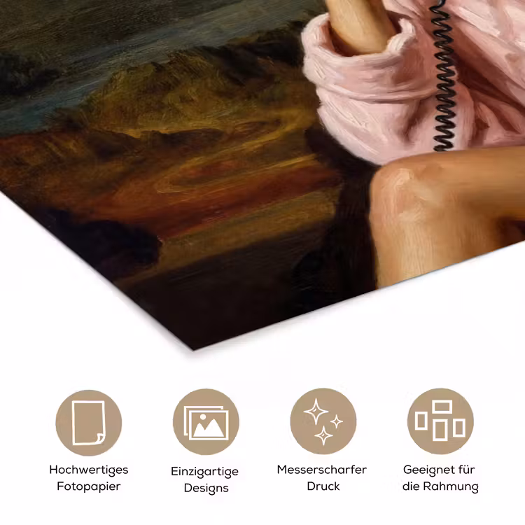 Mona - Klassiek - Roze poster papier klein -tcloseup_DE