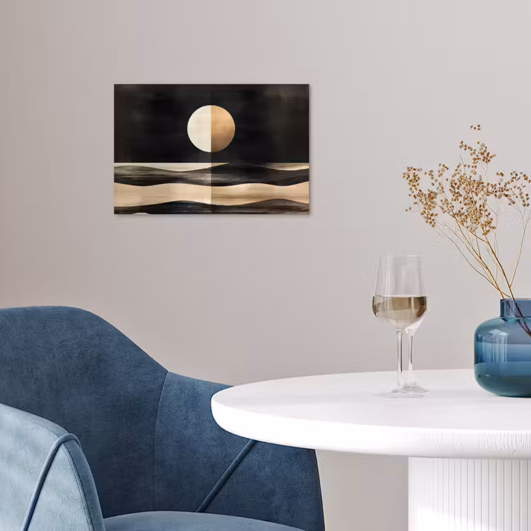 Maan - Cirkel - Goud poster papier klein -sfeer3