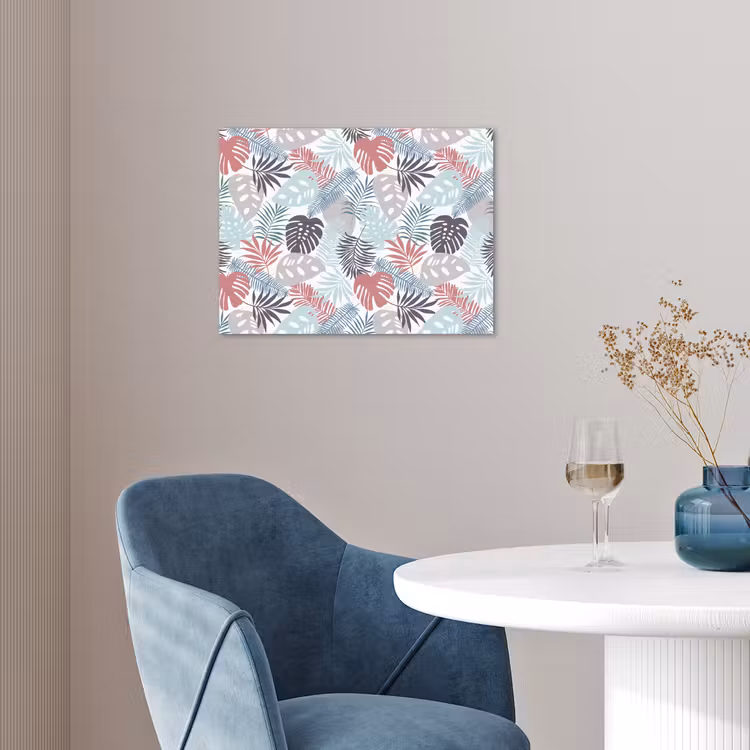 Monstera - Pastel - Bladeren - Tropical poster papier klein -sfeer3