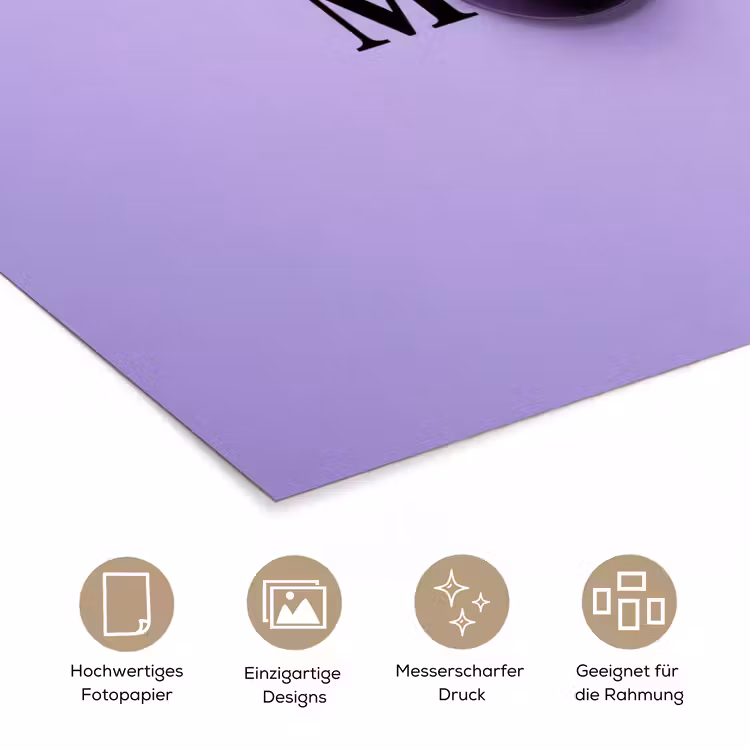 Maandag - Mok - Koffie - Paars poster papier klein -tcloseup_DE