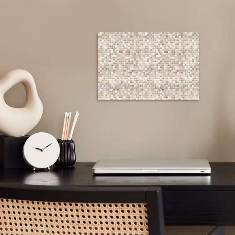 Mozaïek - Patroon- Taupe poster papier klein 62 -sfeer1