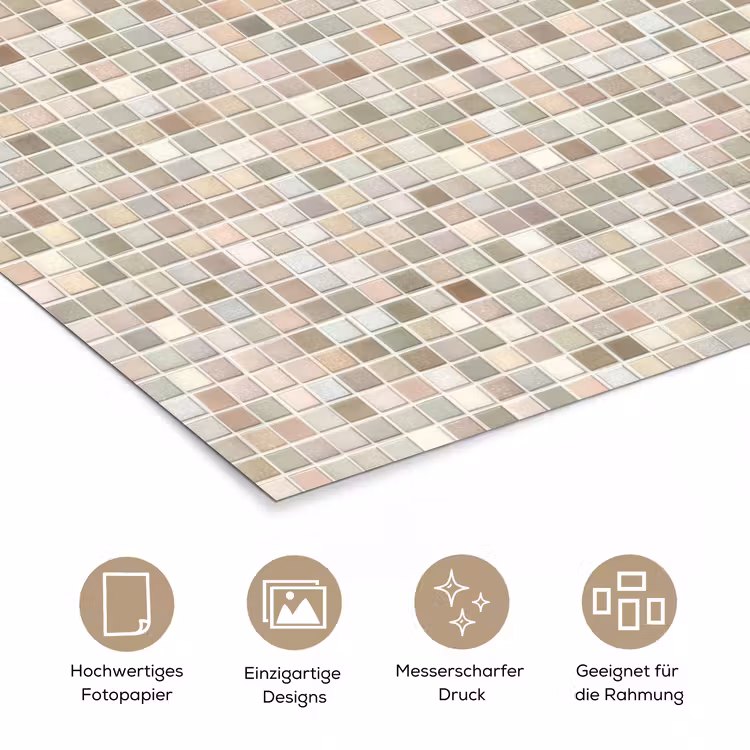 Mozaïek - Patroon- Taupe poster papier klein 62 -tcloseup_DE