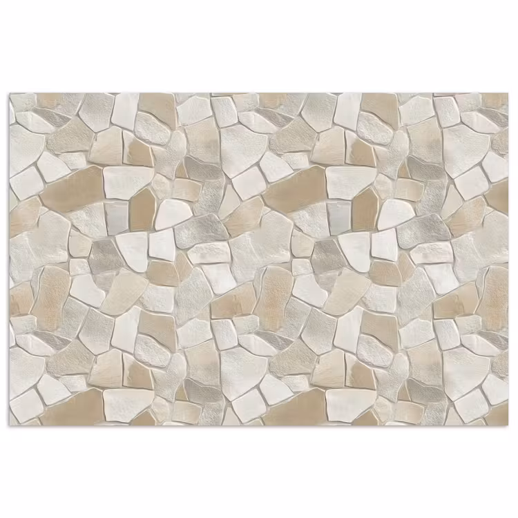 Mozaïek - Stenen - Beige poster papier klein 62 -3d