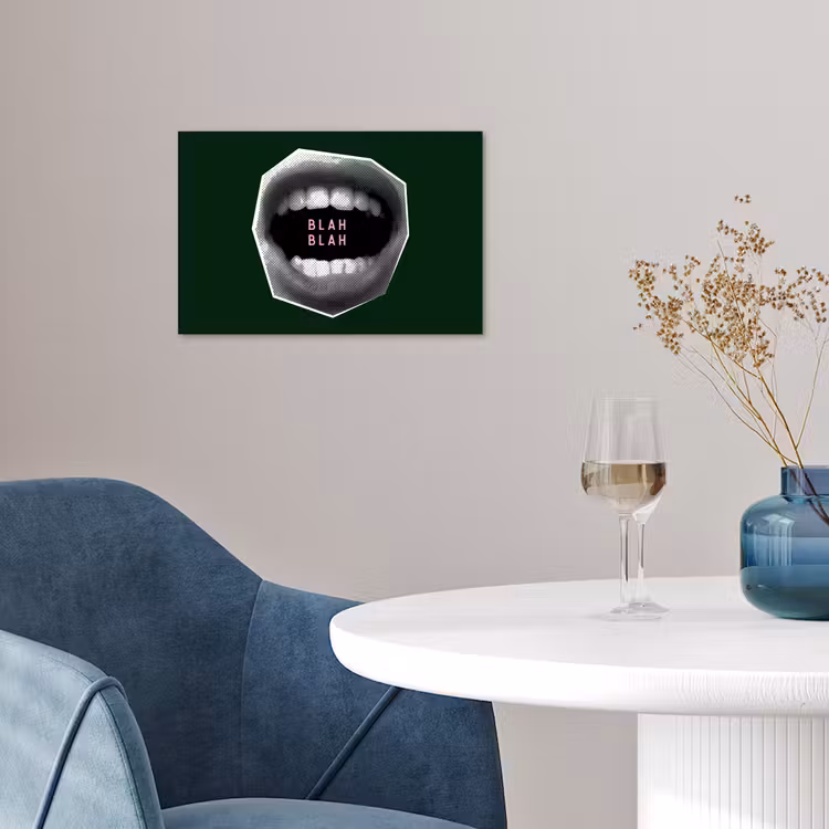 Mond - Groen - Illustratie - BLAH BLAH poster papier klein -sfeer3