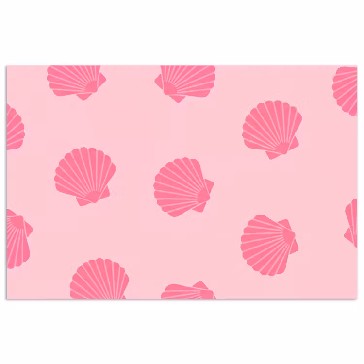 Schelp - Patroon - Zee - Modern - Roze poster papier klein -3d