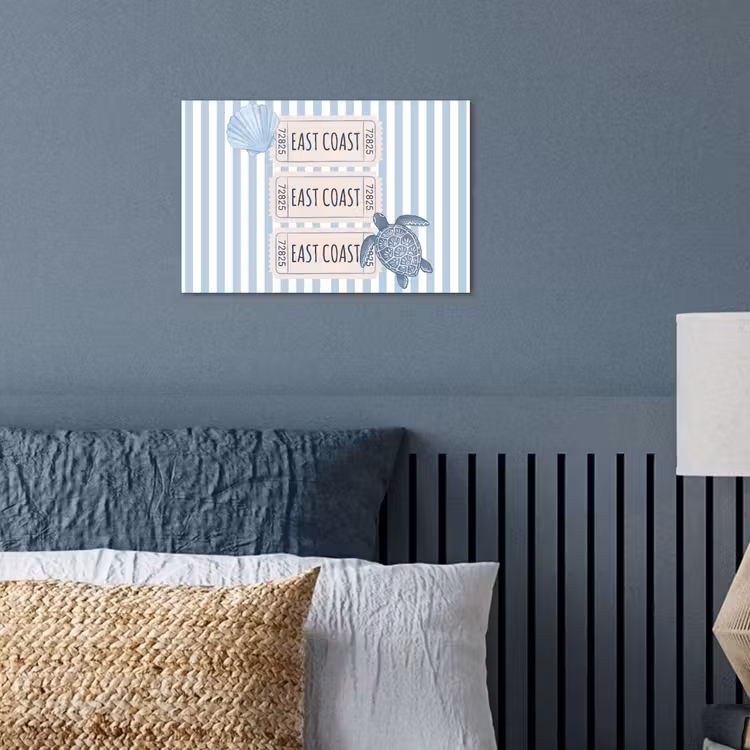 Schelp - Oceaan - Kust - Blauw - Illustratie poster papier klein -sfeer2