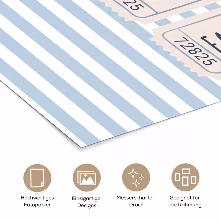 Schelp - Oceaan - Kust - Blauw - Illustratie poster papier klein -tcloseup_DE