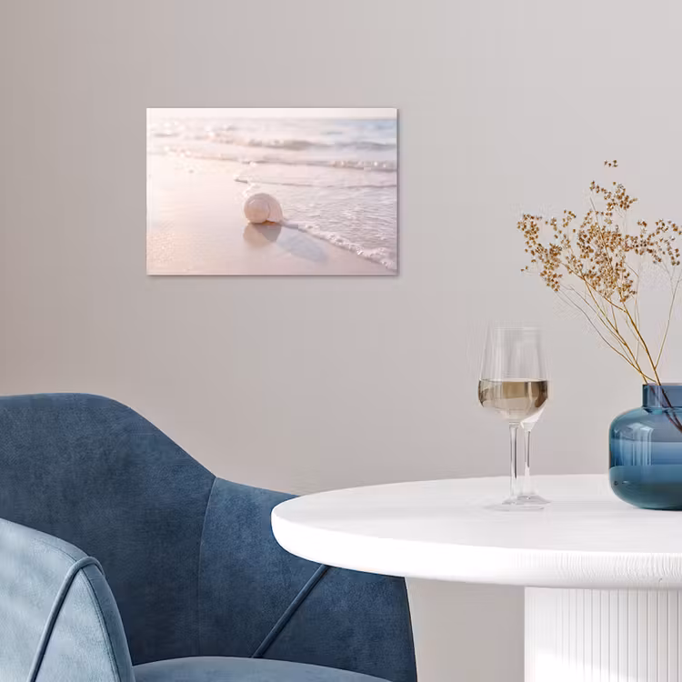 Zeeschelp - Strand - Zee - Natuur - Beige poster papier klein -sfeer3