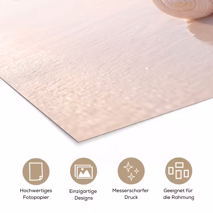 Zeeschelp - Strand - Zee - Natuur - Beige poster papier klein -tcloseup_DE