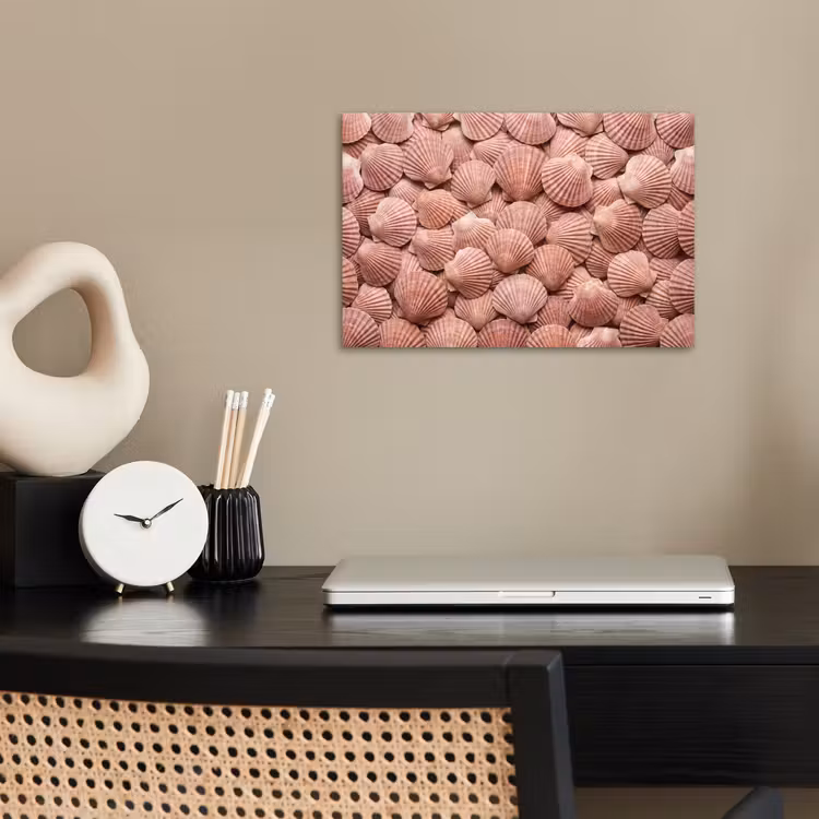 Schelpen - Patroon - Roze poster papier klein -sfeer1
