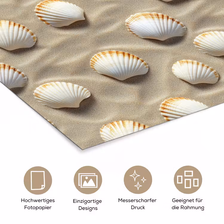 Schelpen - Zand - Maritiem poster papier klein 62 -tcloseup_DE