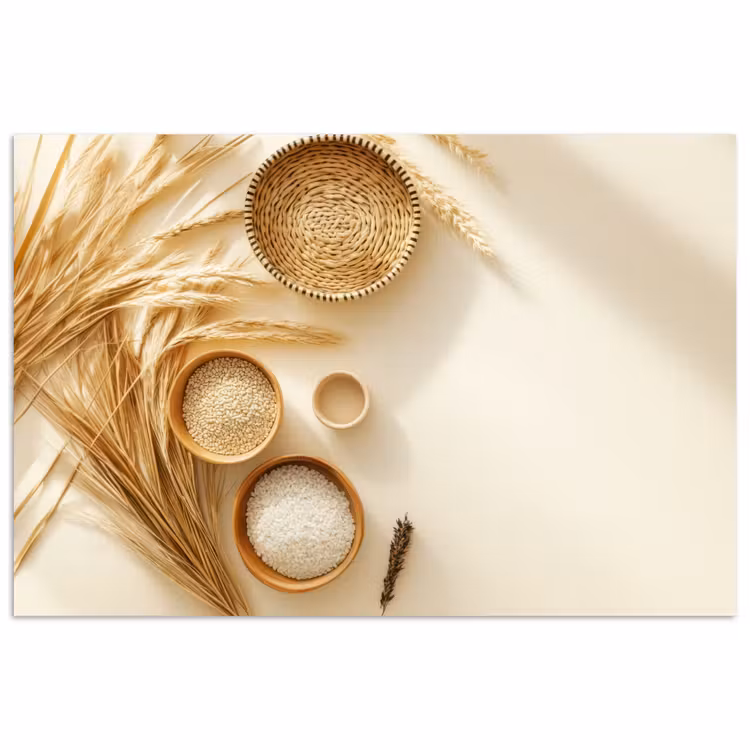 Granen - Hout - Kom - Beige poster papier klein -3d