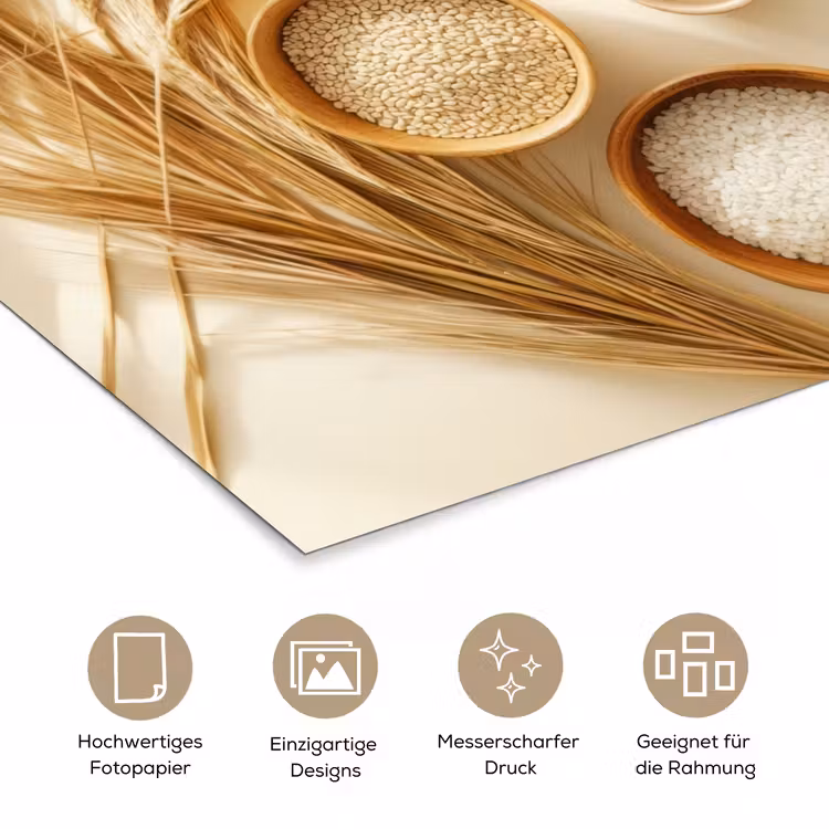 Granen - Hout - Kom - Beige poster papier klein -tcloseup_DE