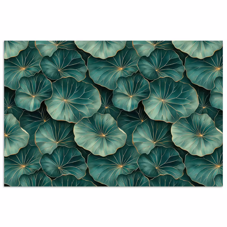 Patroon - Bladeren - Groen poster papier klein 62 -3d