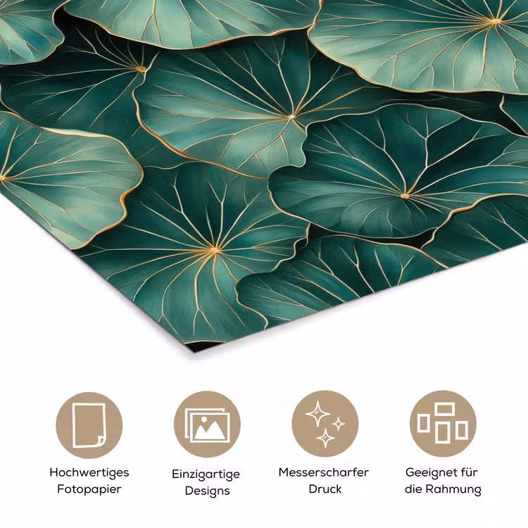 Patroon - Bladeren - Groen poster papier klein 62 -tcloseup_DE