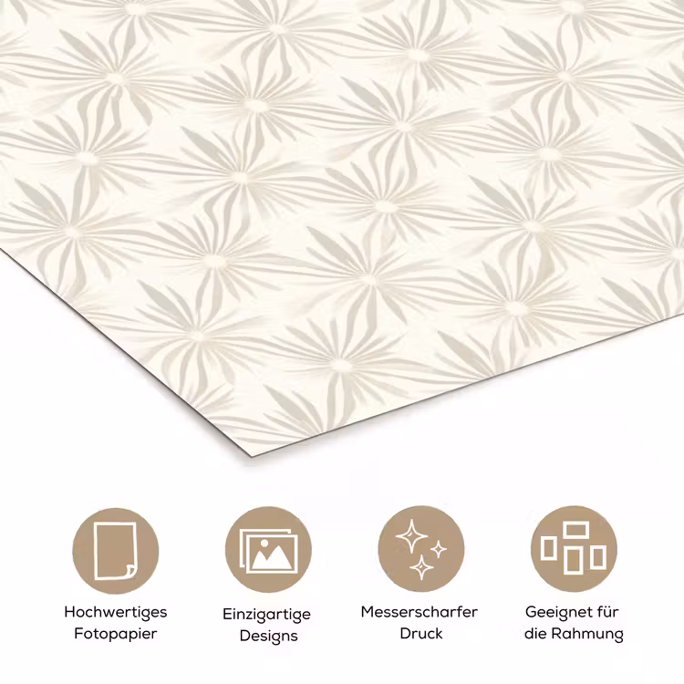 Patroon - Bloemen - Beige poster papier klein 62 -tcloseup_DE