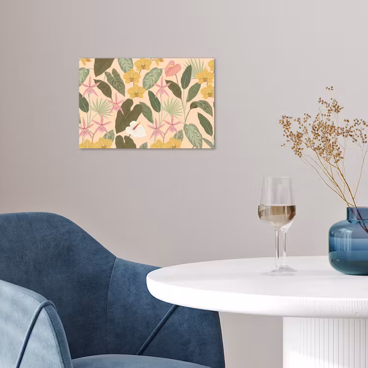 Patroon - Bloemen - Kleurrijk poster papier klein -sfeer3
