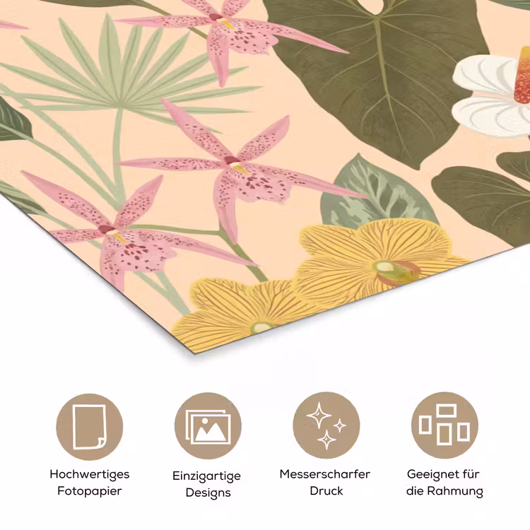 Patroon - Bloemen - Kleurrijk poster papier klein -tcloseup_DE