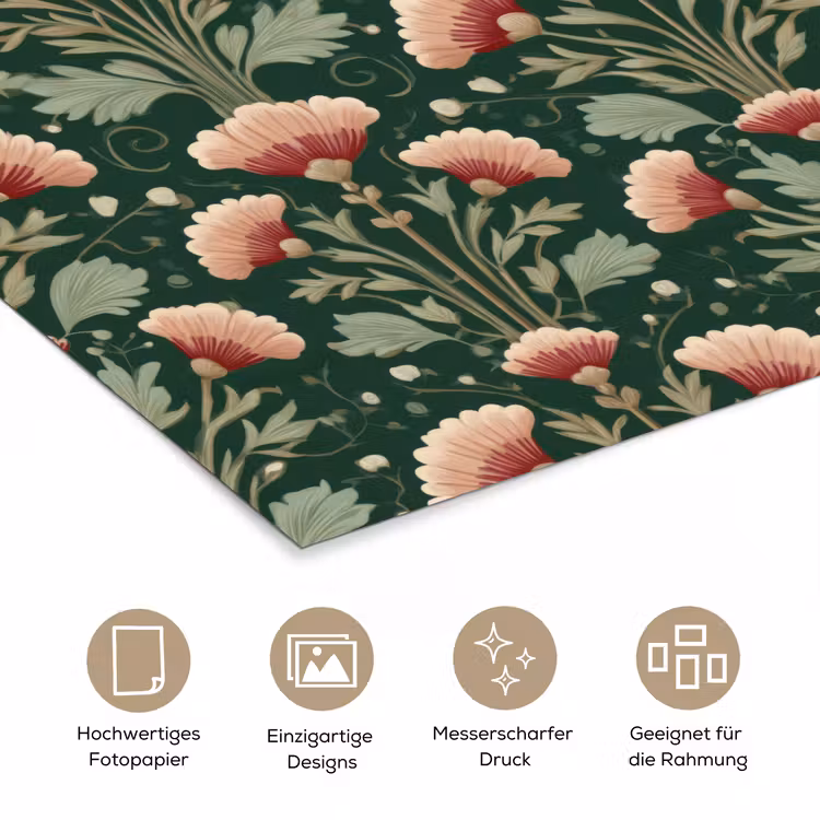 Patroon - Botanisch - Kleurrijk poster papier klein 62 -tcloseup_DE