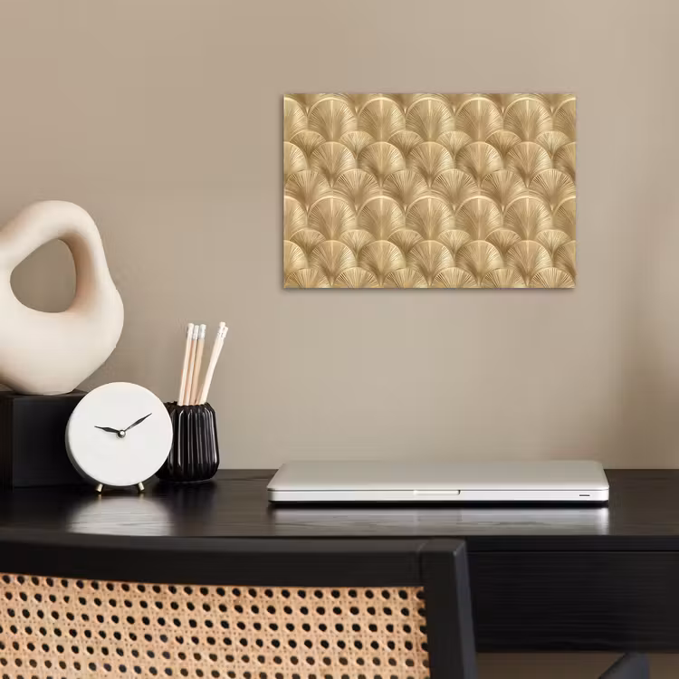 Patroon - Waaier - Goud poster papier klein 62 -sfeer1