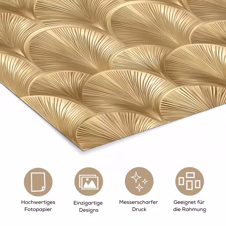 Patroon - Waaier - Goud poster papier klein 62 -tcloseup_DE