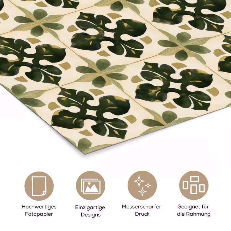 Patroon - Tegel - Groen poster papier klein 62 -tcloseup_DE