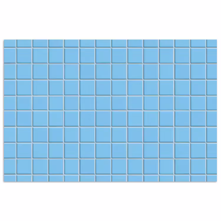 Patroon - Tegel - Pastel - Blauw poster papier klein 62 -3d