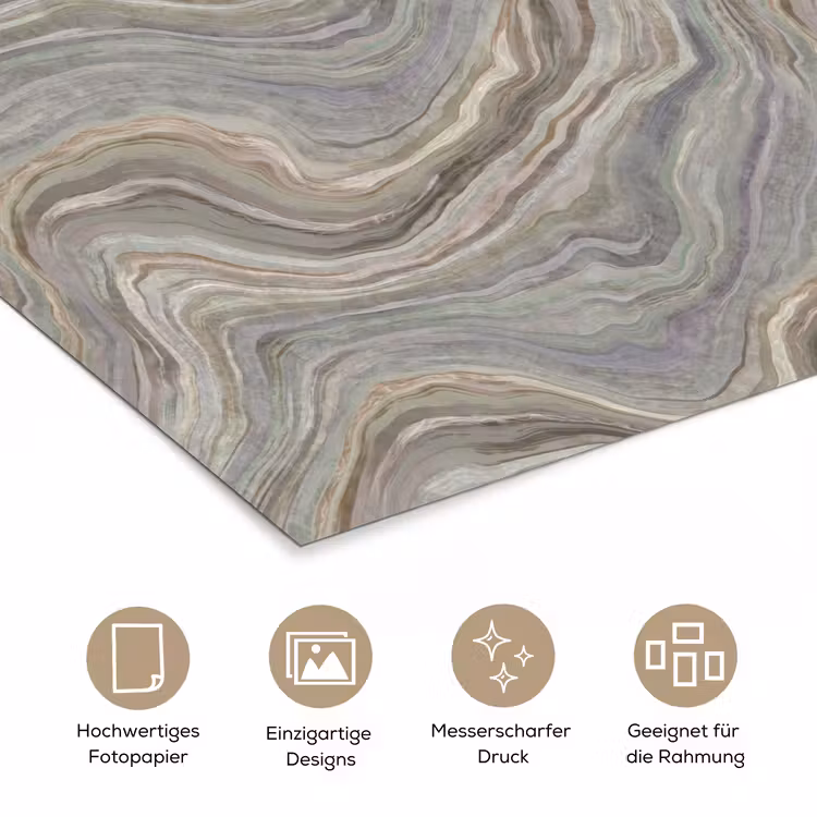 Patroon - Sereen - Paars - Groen poster papier klein 62 -tcloseup_DE
