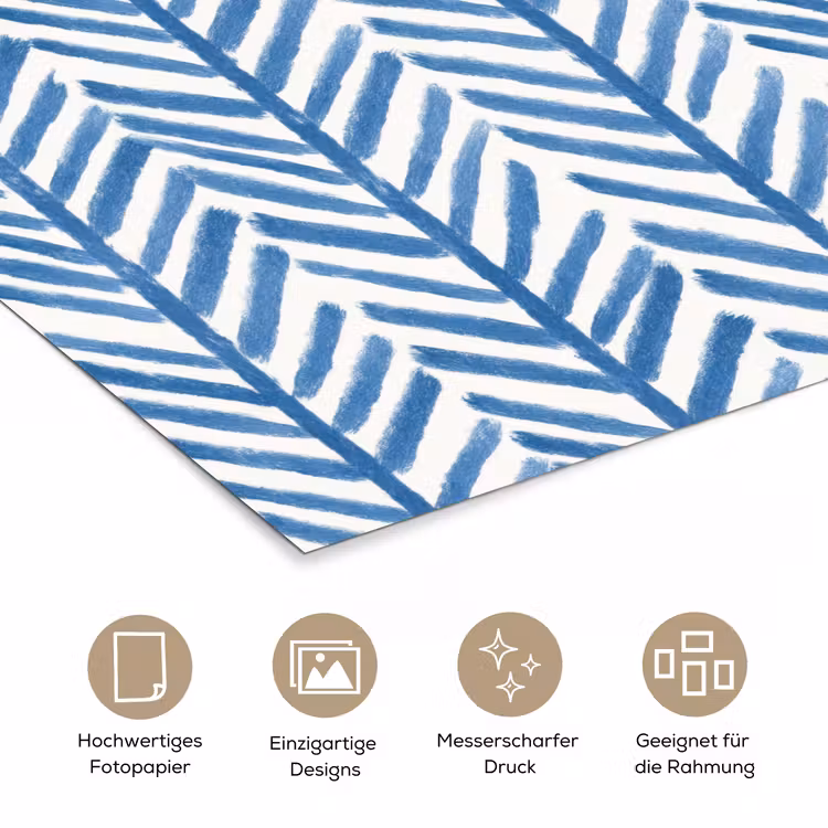 Patroon - Streep - Blauw poster papier klein 62 -tcloseup_DE