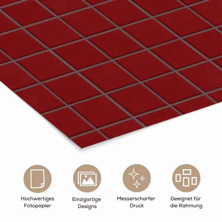 Patroon - Tegels - Burgundy poster papier klein 62 -tcloseup_DE
