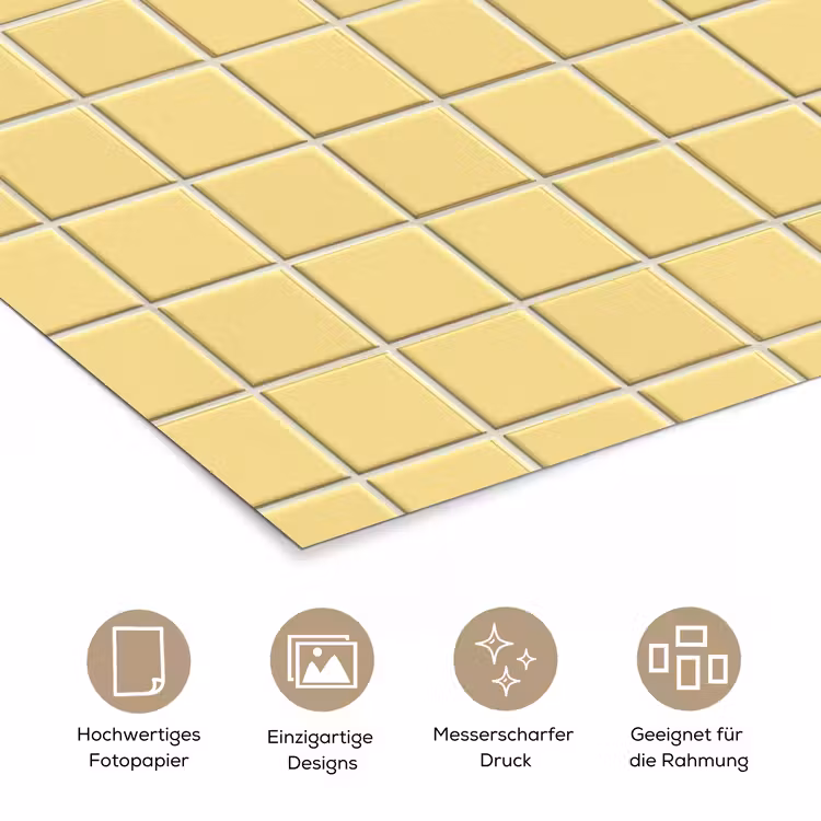 Patroon - Tegels - Geel poster papier klein 62 -tcloseup_DE