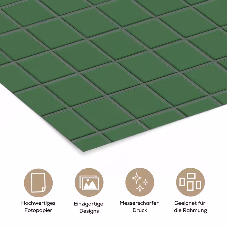 Patroon - Tegels - Groen poster papier klein 62 -tcloseup_DE