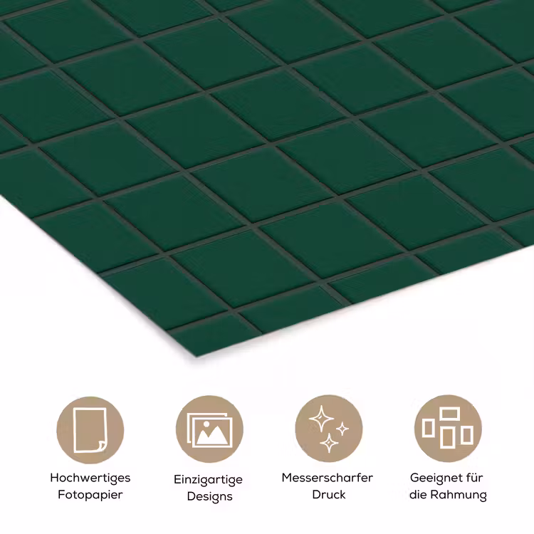 Patroon - Tegels - Dennen - Groen poster papier klein 62 -tcloseup_DE