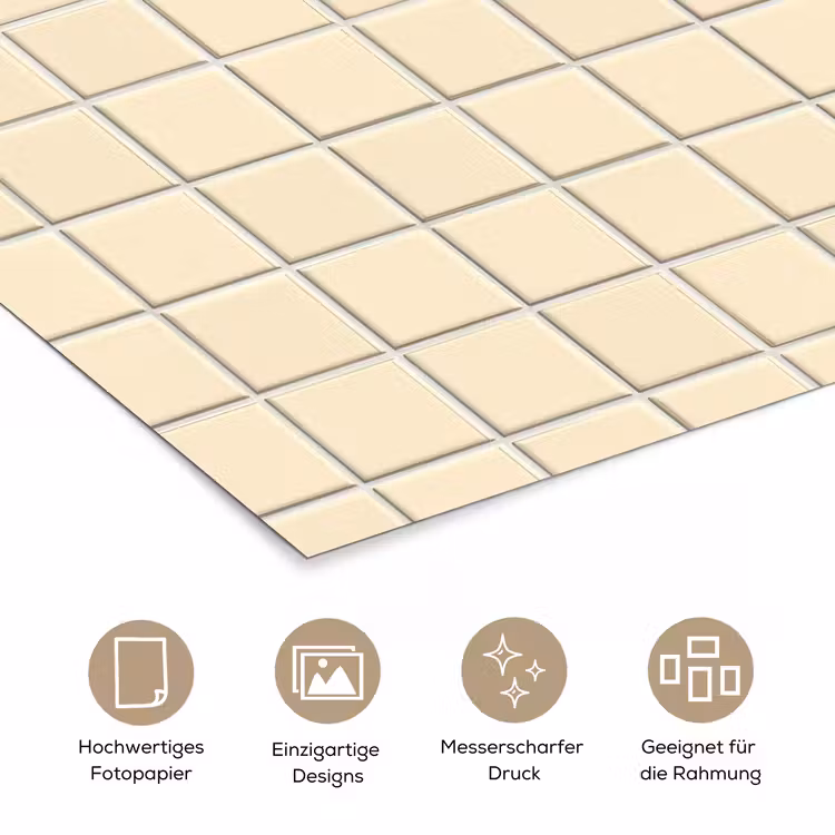 Patroon - Tegels - Gebroken - Wit poster papier klein 62 -tcloseup_DE