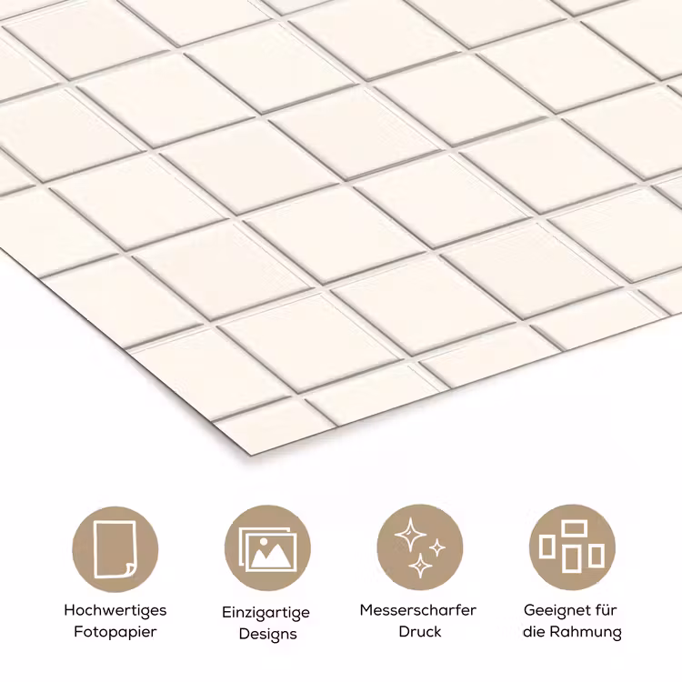 Patroon - Tegels - Wit poster papier klein 62 -tcloseup_DE