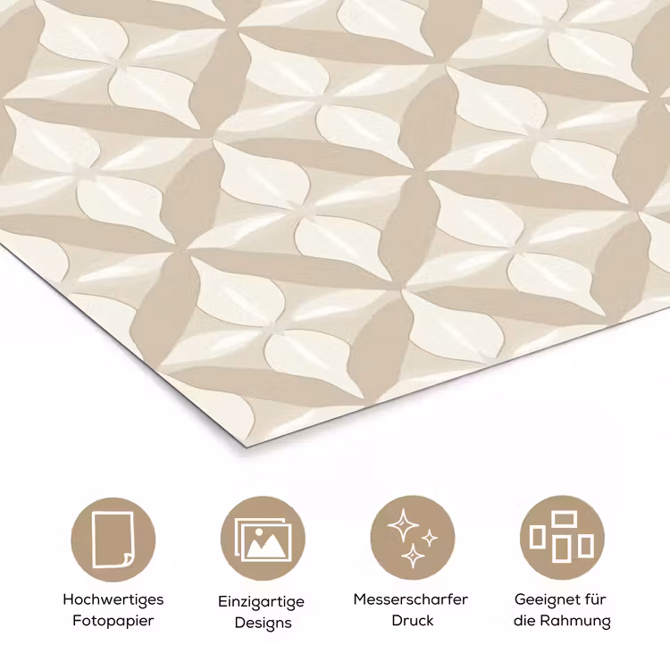 Patroon - Klassiek - Beige poster papier klein 62 -tcloseup_DE
