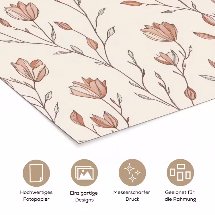 Patroon - Klassiek - Roze poster papier klein 62 -tcloseup_DE