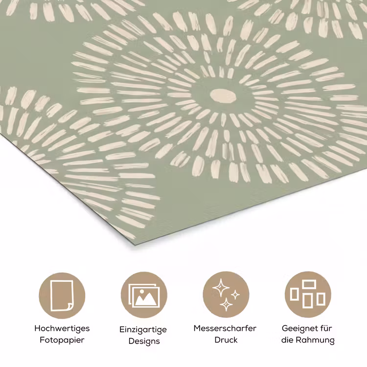 Patroon - Cirkels - Abstract - Modern - Groen poster papier klein -tcloseup_DE