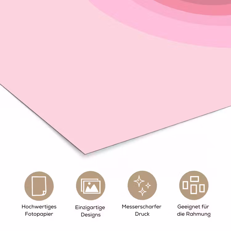 Patroon - Cirkels - Abstract - Roze - Modern poster papier klein -tcloseup_DE