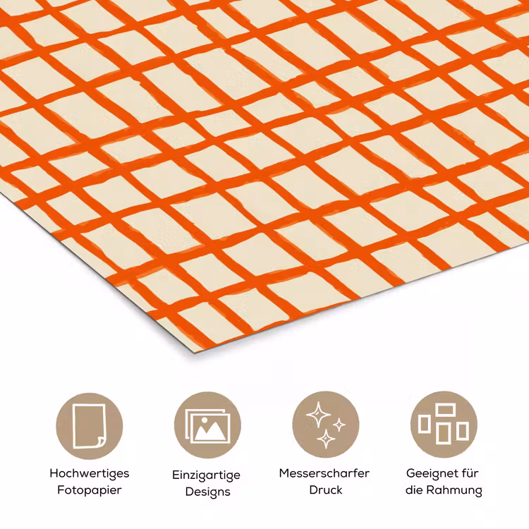 Patroon - Lijnen - Oranje poster papier klein 62 -tcloseup_DE