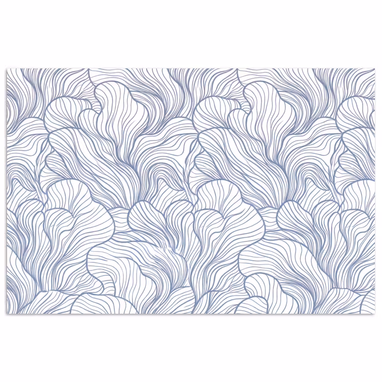Patroon - Lijnen - Organisch - Abstract - Blauw poster papier klein -3d