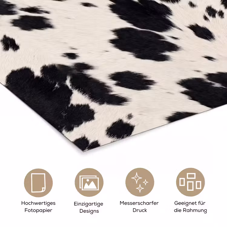 Patroon - Vacht - Zwart - Wit poster papier klein -tcloseup_DE