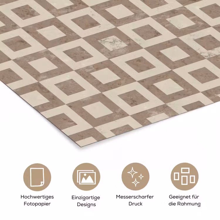 Patroon - Marmer - Beige poster papier klein 62 -tcloseup_DE