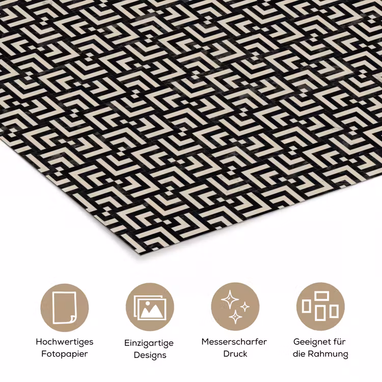 Patroon - Marmer - Zwart poster papier klein 62 -tcloseup_DE