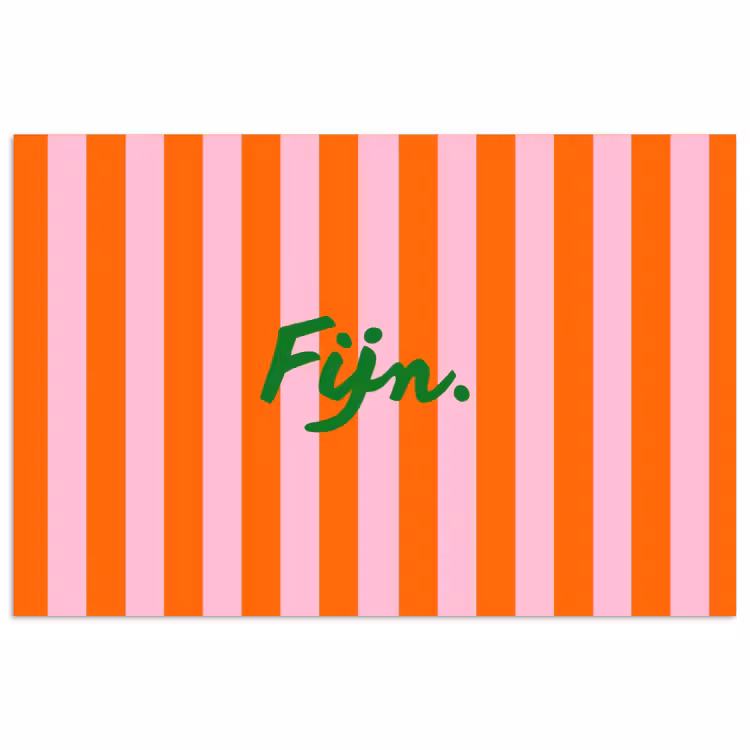 Patroon - Oranje - Fijn - Strepen poster papier klein -3d