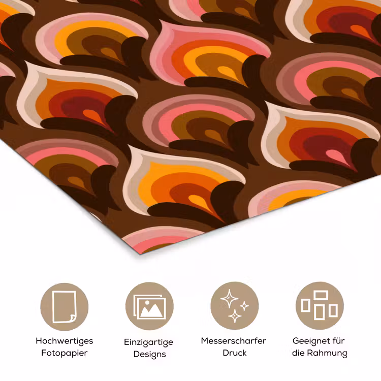 Patroon - Retro - Kleurrijk poster papier klein 62 -tcloseup_DE