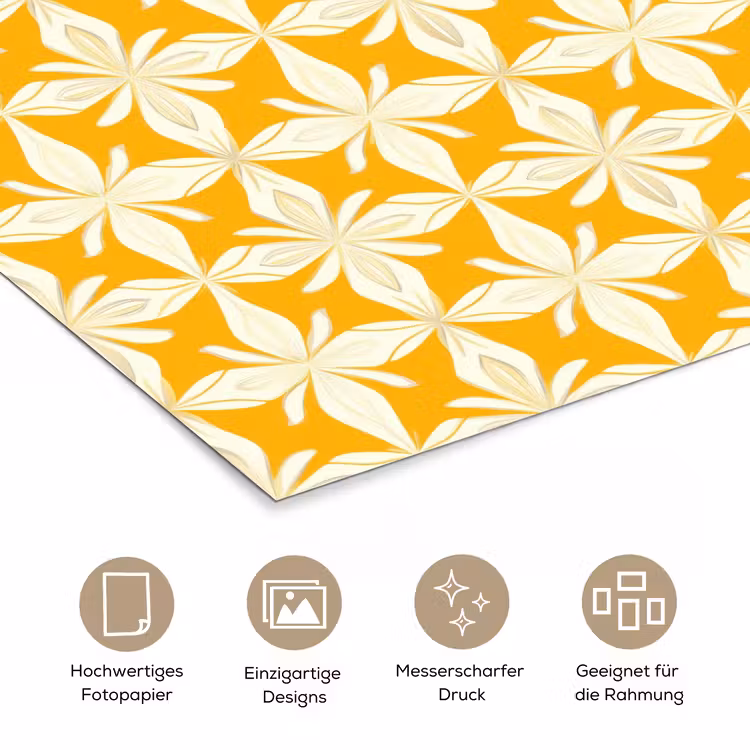 Patroon - Retro - Geel poster papier klein 62 -tcloseup_DE